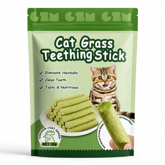 Cat Grass Teething Sticks for Hairballs & Constipation
