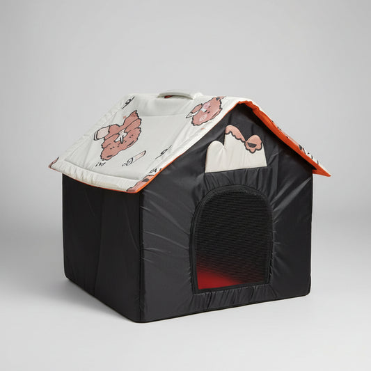 Cat Hut With Front Zip